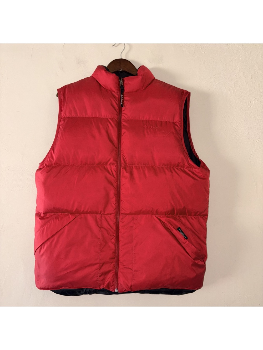 L.L.Bean Red Goose Down Puffer Vest - Men's Tall Medium